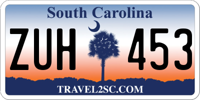 SC license plate ZUH453