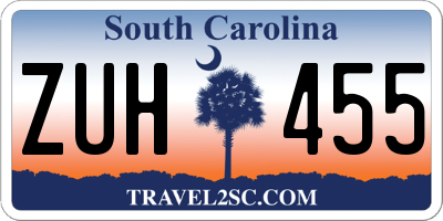 SC license plate ZUH455