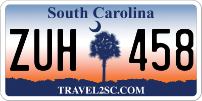 SC license plate ZUH458