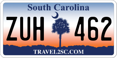 SC license plate ZUH462