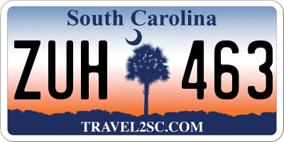 SC license plate ZUH463