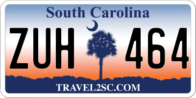 SC license plate ZUH464