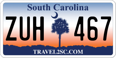 SC license plate ZUH467