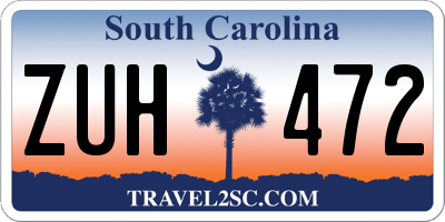 SC license plate ZUH472
