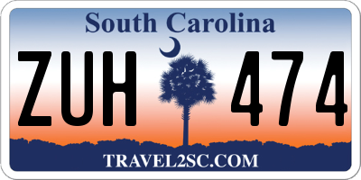 SC license plate ZUH474