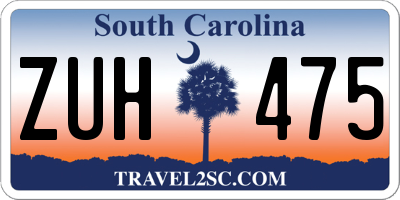 SC license plate ZUH475