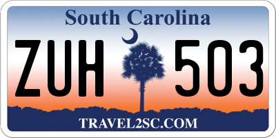 SC license plate ZUH503
