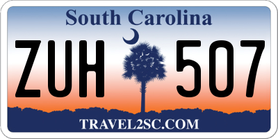 SC license plate ZUH507