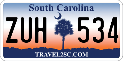 SC license plate ZUH534
