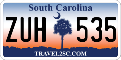 SC license plate ZUH535