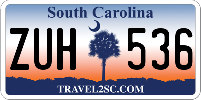 SC license plate ZUH536