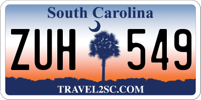 SC license plate ZUH549