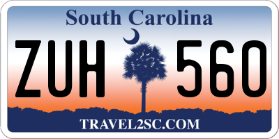 SC license plate ZUH560