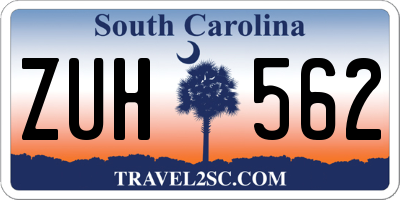 SC license plate ZUH562