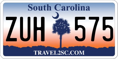 SC license plate ZUH575