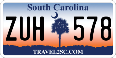 SC license plate ZUH578