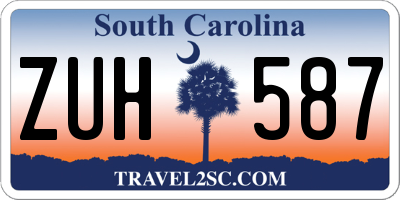 SC license plate ZUH587