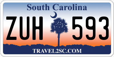 SC license plate ZUH593