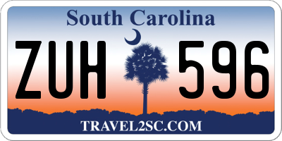 SC license plate ZUH596