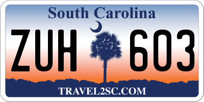 SC license plate ZUH603