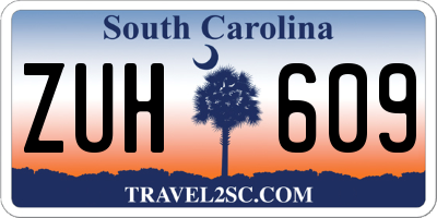 SC license plate ZUH609
