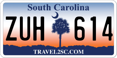 SC license plate ZUH614