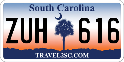 SC license plate ZUH616