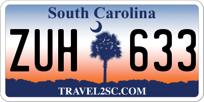 SC license plate ZUH633