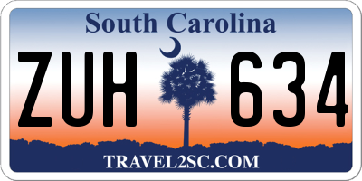 SC license plate ZUH634