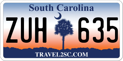 SC license plate ZUH635