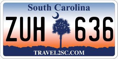 SC license plate ZUH636