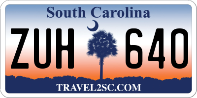 SC license plate ZUH640