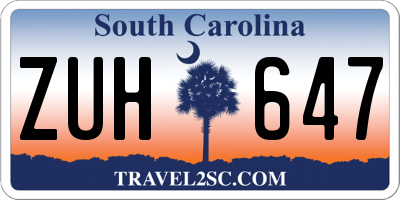 SC license plate ZUH647