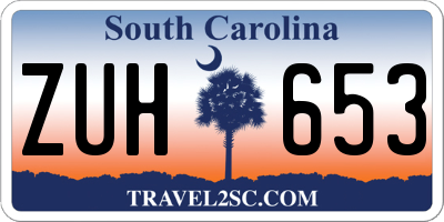 SC license plate ZUH653
