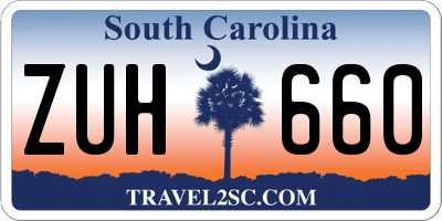SC license plate ZUH660