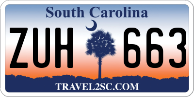 SC license plate ZUH663