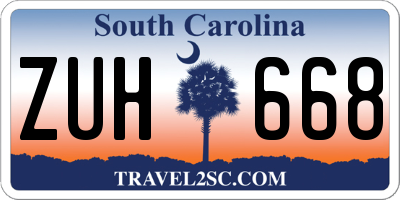 SC license plate ZUH668