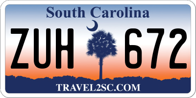SC license plate ZUH672