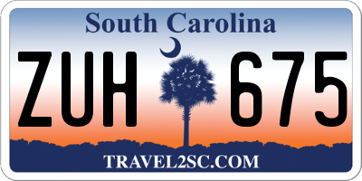 SC license plate ZUH675