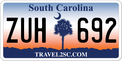 SC license plate ZUH692