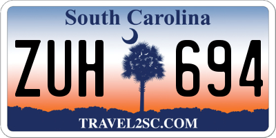 SC license plate ZUH694
