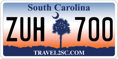SC license plate ZUH700