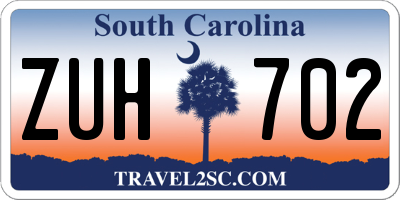 SC license plate ZUH702