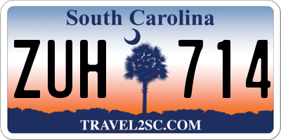 SC license plate ZUH714