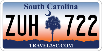 SC license plate ZUH722