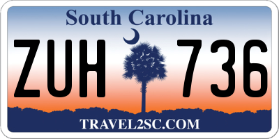 SC license plate ZUH736