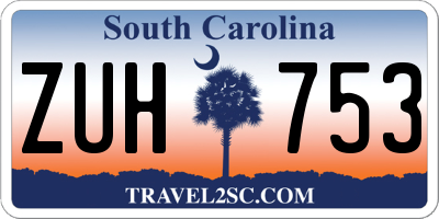SC license plate ZUH753