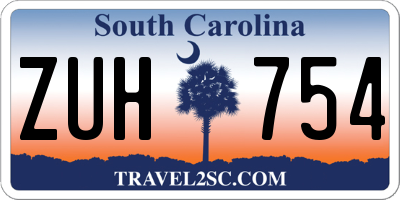SC license plate ZUH754