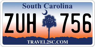 SC license plate ZUH756
