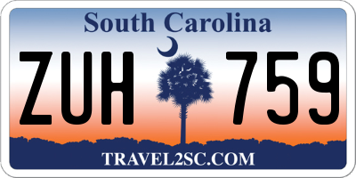 SC license plate ZUH759